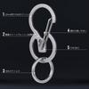 KeyUnity KS01 Carabiner Stainless Steel Silver with Key Camping Keychain, Men's Carabiner, S-Shaped, Small, EDC, S-Hook, Non-Falling, Ring,