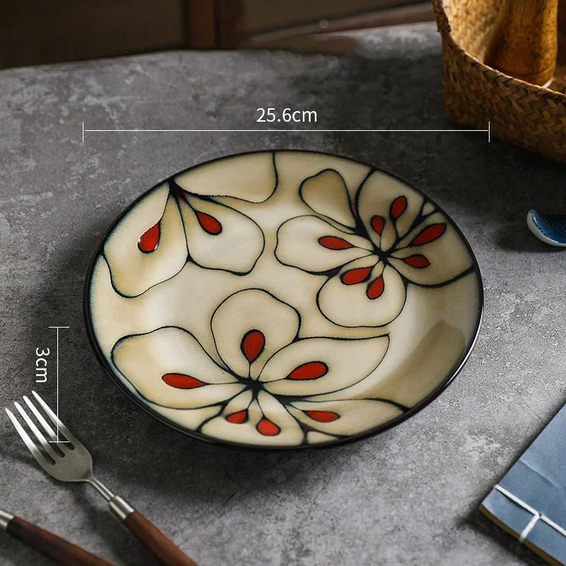 Light Luxury Flowers Ceramic Plate High End Restaurants Pasta Steak Plate Delicious Dishes Dining Plates Unique Home Tableware