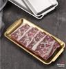 304 gold golden Stainless Steel Food Storage Trays BBQ Sushi Flat Dish Bread Pastry Baking Pan Kitchen Fruit Vegetable Plate