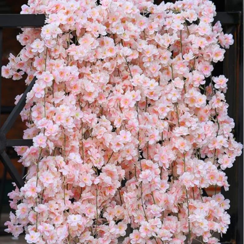 180Cm Artificial Flowers Cherry Blossom Garland Wedding Arch Garden Backdrop Home Party Decoration Silk Fake Plants Vine