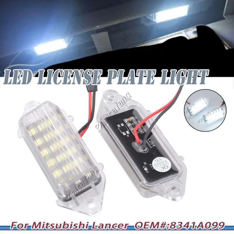 1 Pair LED Car License Number Plate Light For Mitsubishi Lancer 2003-2017 EVO VIII 2004-2008 EVO X 2008-2018