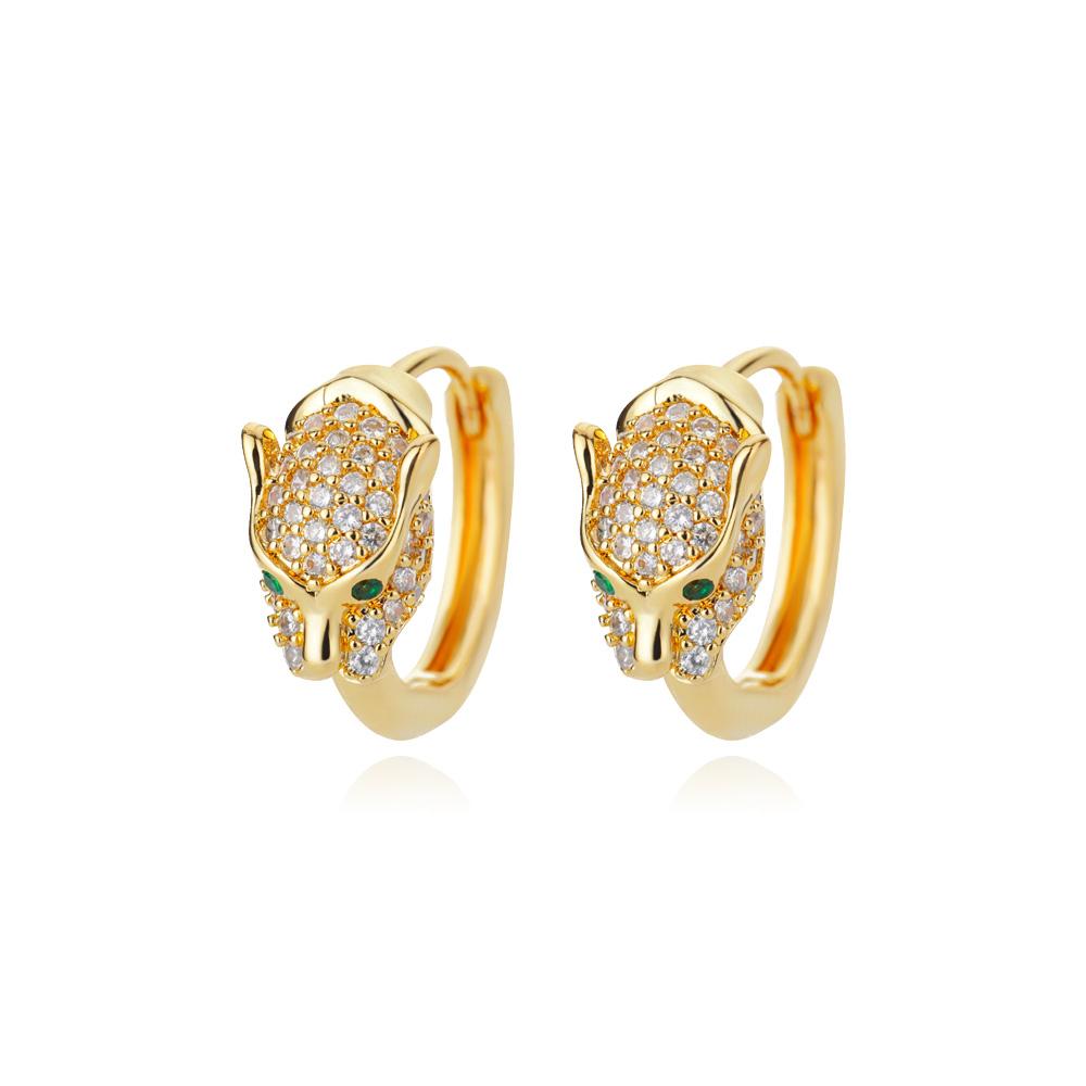 

Панк Кристальные серьги-кольца с камнем CZ Пантера для женщин Животное Голова леопарда Серьги Преувеличенные Вечерние украшения Подарок Бижутерия для женщин