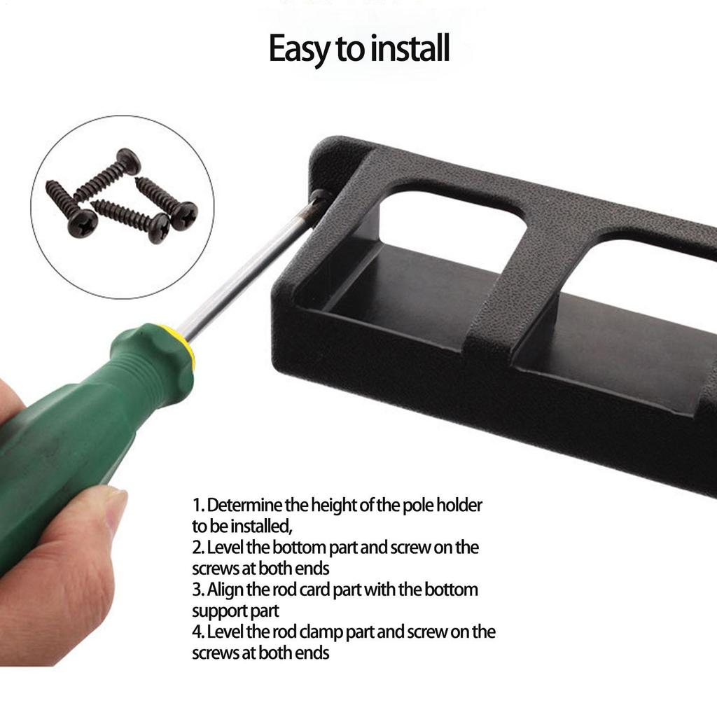 Fishing Pole Holders 6 Holes Wall-mounted Fishing Rod Rack 4 Mounting Screws Fishing Rod Combos Great Fishing Pole Holder For