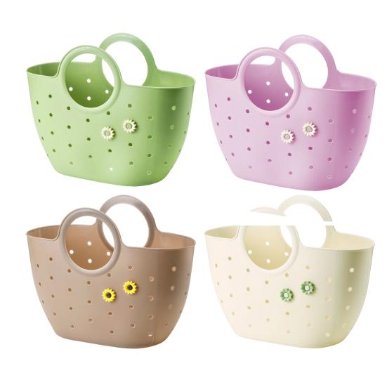 Handheld Basket Portable Bathroom Shower Tote Caddy with Handles Hollowed Out Storage Basket Tote for Home Bedroom College Dorm