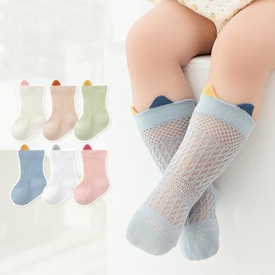 3Pairs/set Infant Toddler Socks For Boys Girls Summer Thin Cotton Soft Children's Socks Newborn Baby Hollowed-out Socks 0-3Years