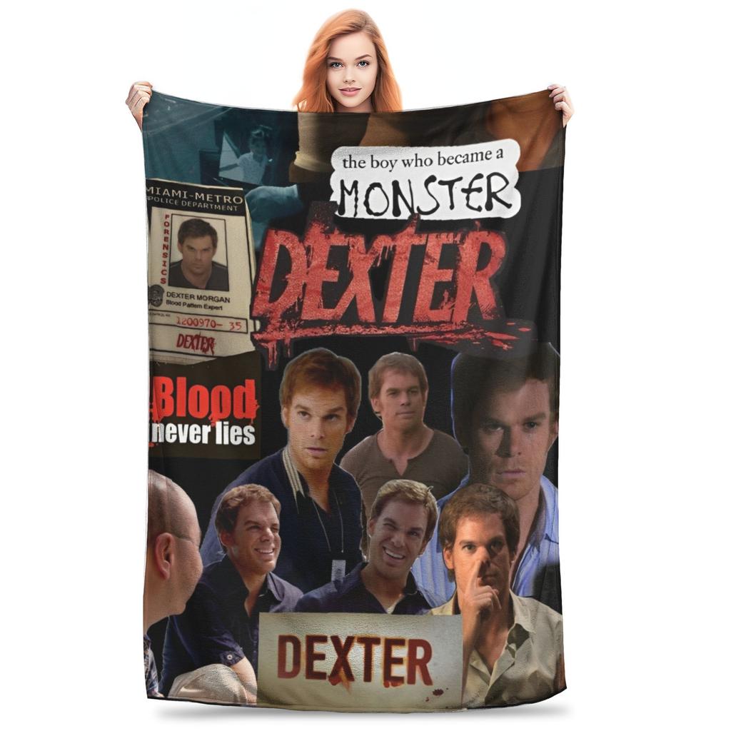 Dexter Morgan Movie Knitted Blankets Flannel Lightweight Thin Throw Blankets for Bed Bedroom Quilt