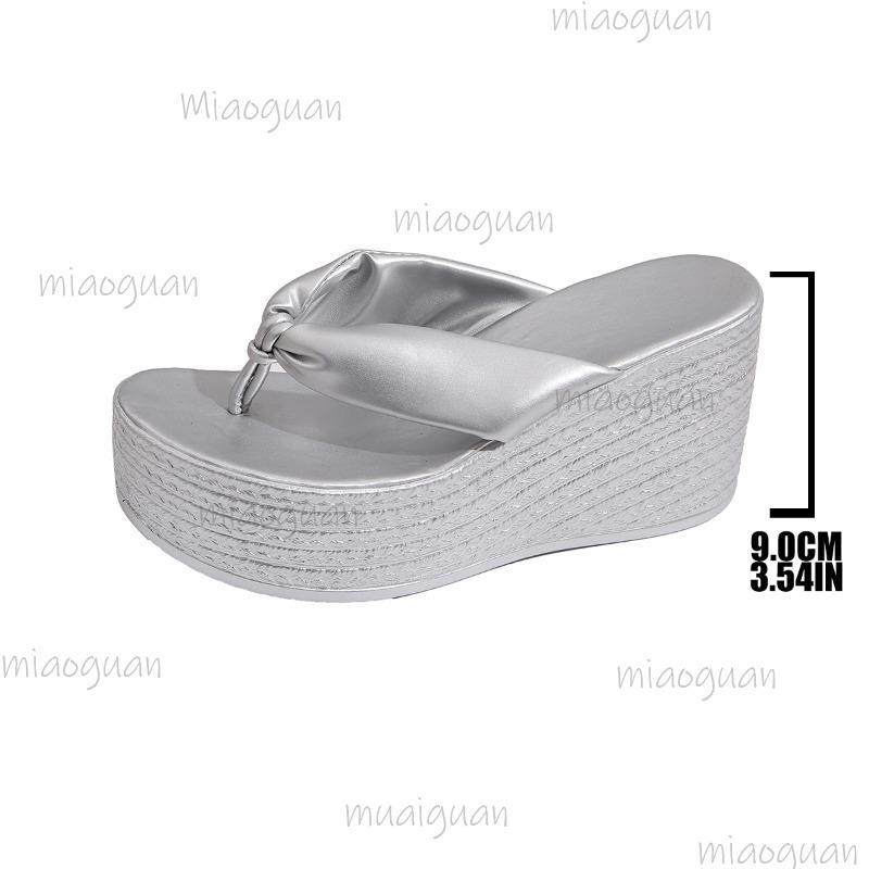 Fashion Gold Silver Chunky Platform Sandals Fashion Women's Summer Clip Toe Wedges Heel Slippers Size 36-43 Sandalias De Mujer