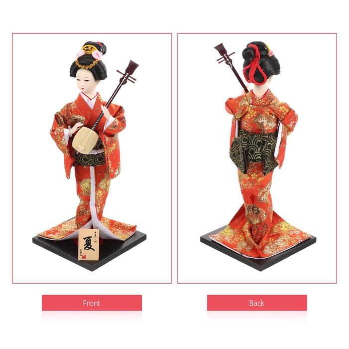 TOYMYTOY 12.60-inch Traditional Geisha Doll – Kimono Decoration, Stable Base – Home/Office, Souvenir/Gift, Bright Colors, Summer