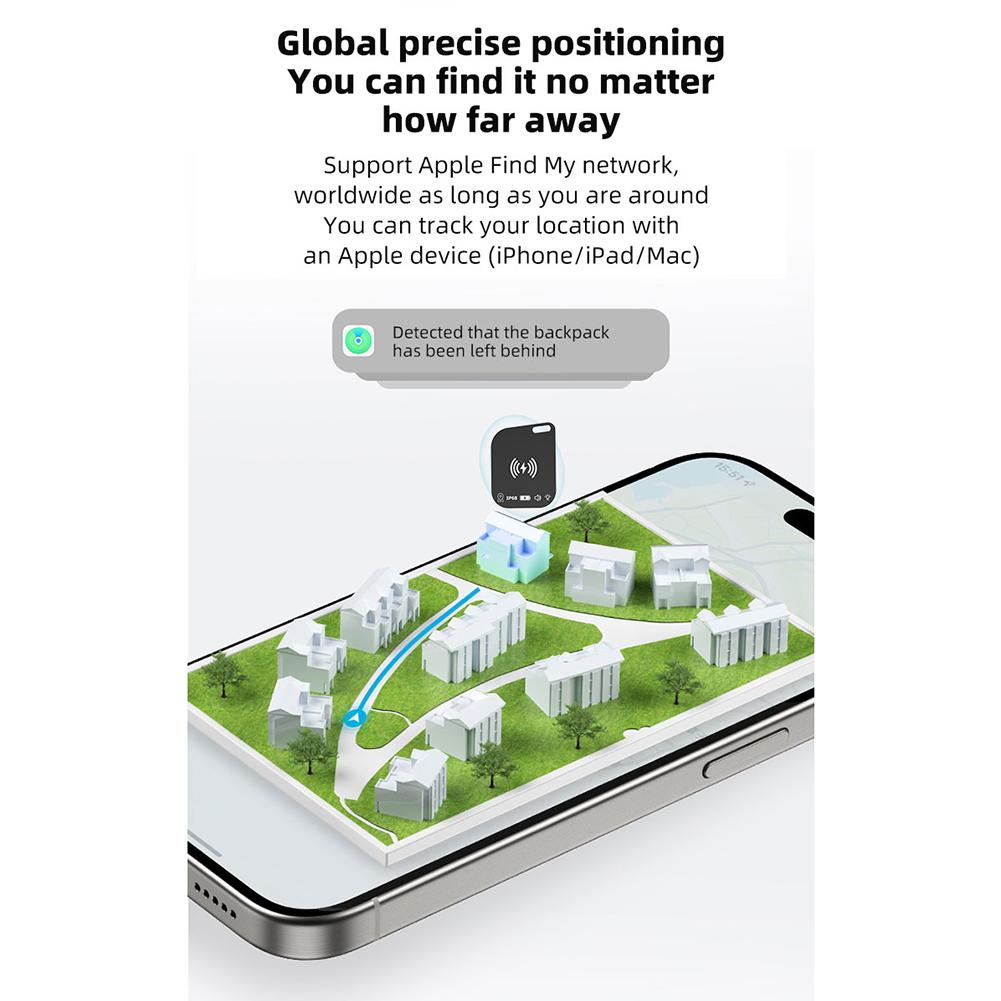 5-1PCS Wireless Charging Ultra Slim Track Card IPX68 Waterproof Works for Apple Find My App Tag Wallet Tracker Anti-loss Card