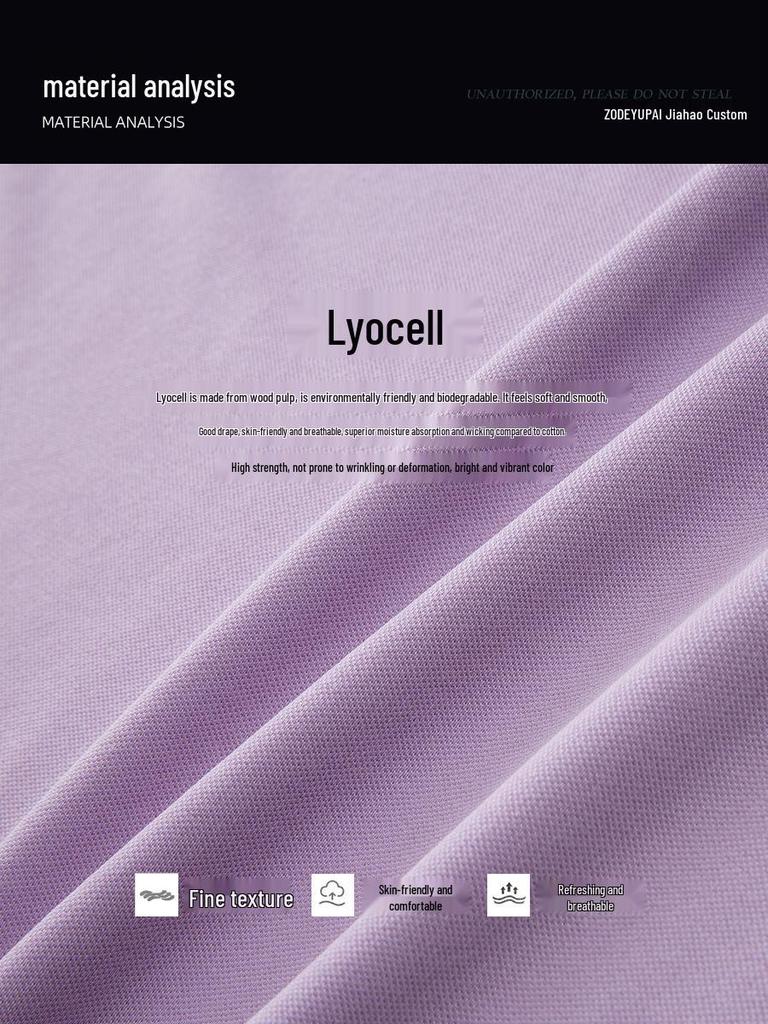 Premium Lyocell Fabric Breathable Polo Shirt with Custom Embroidery