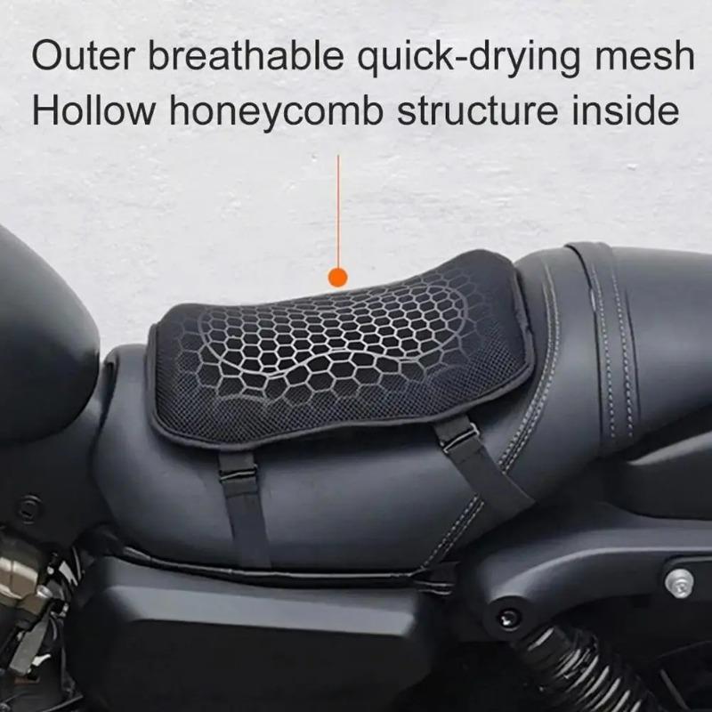 Motocyklový voštinový gelový sedák 3D síťovinaPohodlí Tlumení Absorbuje Tlak Motocyklový Úleva Prodyšný Sedák