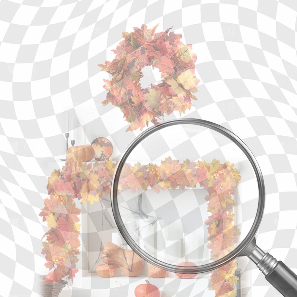 5.7FT Artificial Maple Leaf Garland Hanging Vines Maple Leaf Autumn Decoration Leaves for Thanksgiving Dinner Party Fireplace