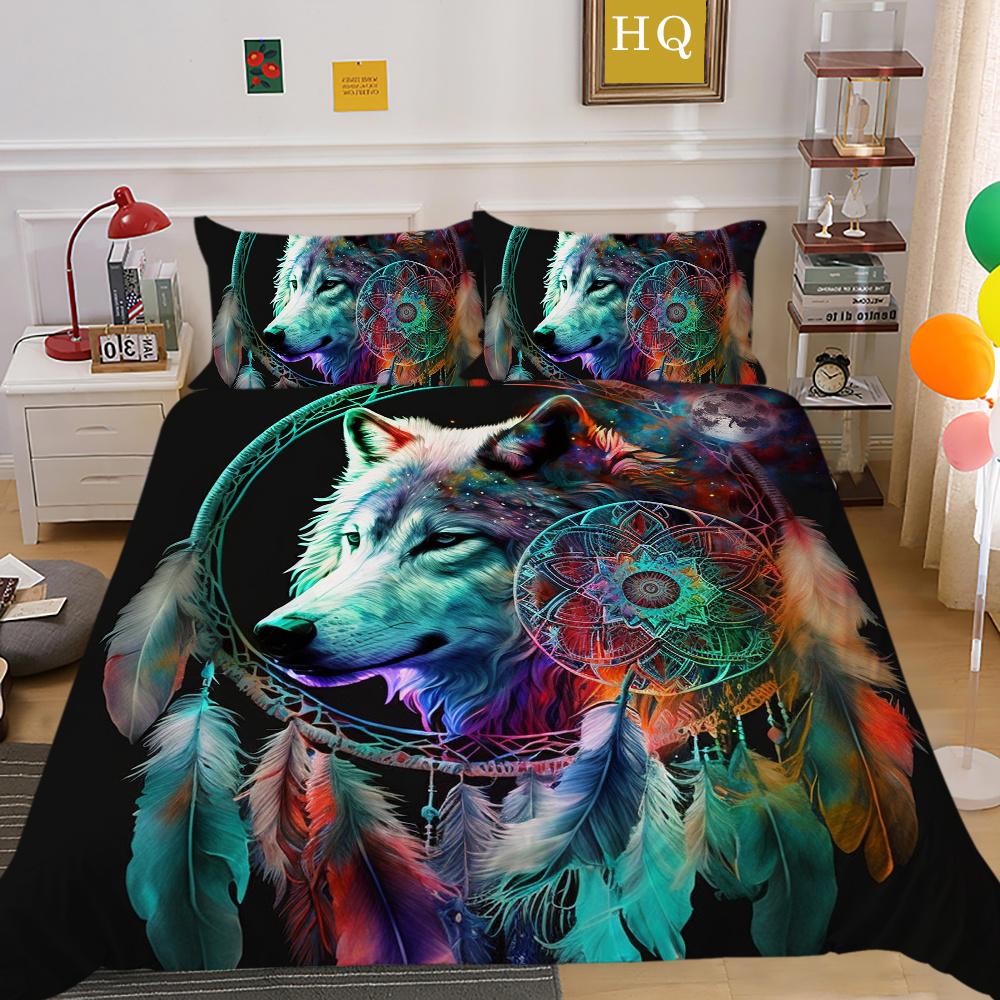 3D Wolf Printing Bedding Set Cover Single Size Microfiber Bedspreads Teen Fashion High Quality Home Textiles