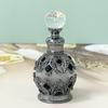 15ml Decorative Perfume Bottle Refillable Glass Container with Ornate Metalwork and Crystal Stopper for Essential Oils Fragrance Storage