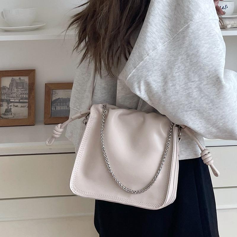 Niche design bag commuter new fashion texture pleated versatile autumn and winter shoulder messenger bag