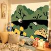 Cute Bear Wall Tapestry Simple Background Room Headboard Decor Ideal Hanging Picture for Dormitory