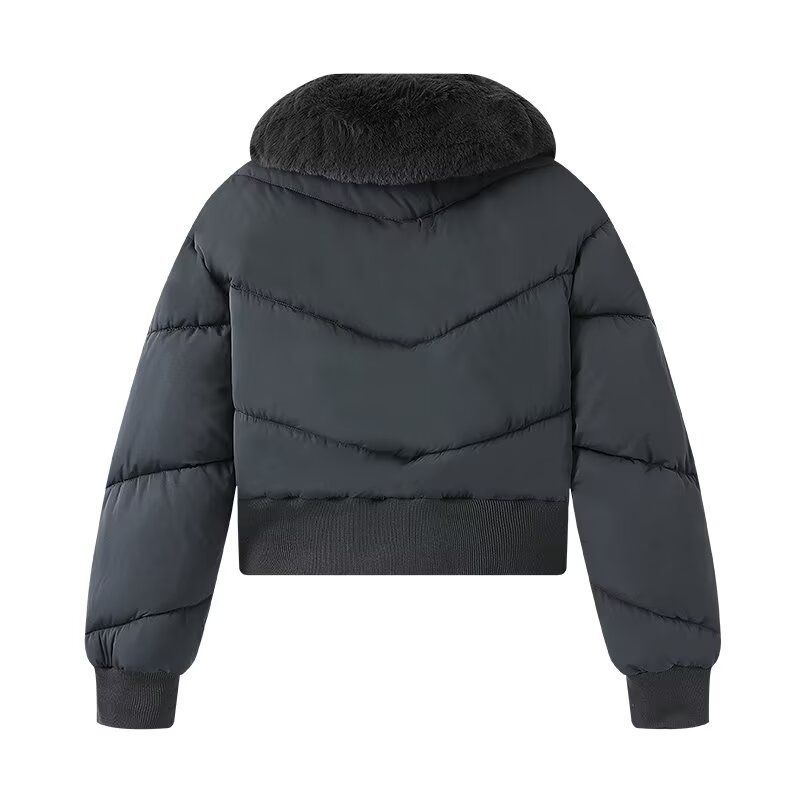 New Arrival Women's Clothing ZR Fashion Style Fashion Fall and Winter Waist Slim Looking Thickened Detachable Fur Collar Cotton-padded Jacket Outwear