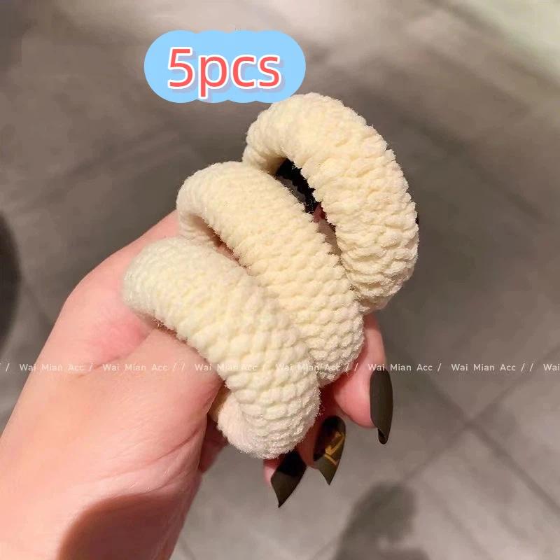 Hair Rope Hair Ring High Elastic Widened Thickened Rubber Tendons Seamless High Horsetail Ball Head Durable Head Rope Towel Ring for Women