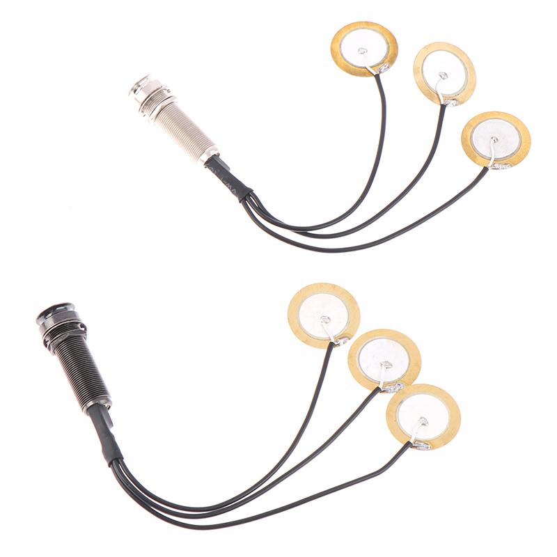 Piezo Contact Microphone 3 Transducer Pickups With End Pin Jack For Kalimba