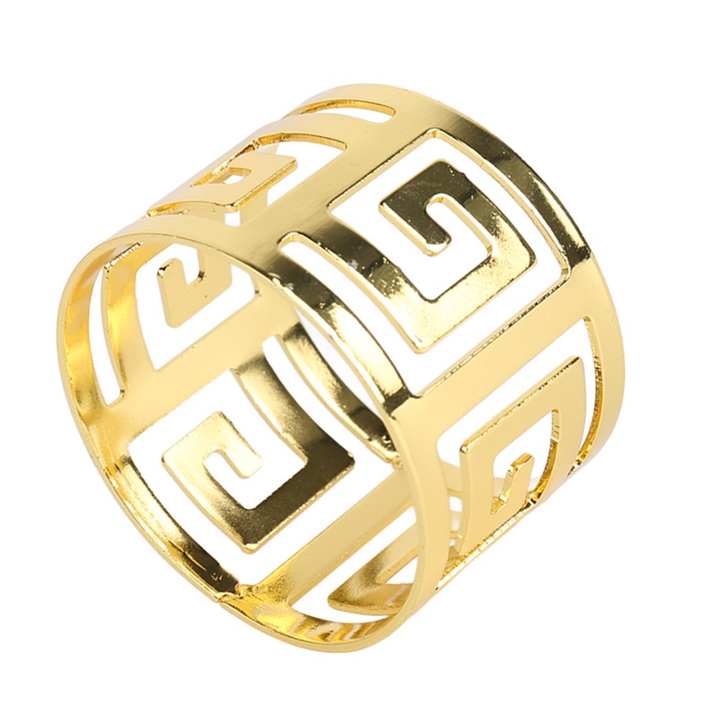 6pcs Napkin Ring Set Electroplating Golden Hollow Out Napkin Rings Buckles for Dining Anniversary Birthday Christmas