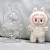 LABUBU V1 V2 Transparent Protective Shell Macaron Standing Protective Cover Dust Cover Doll Labubu Protector Case