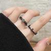 Niche Design Dark Personality Retro Black High-End Star Stacked Ring High-End French Open Ring