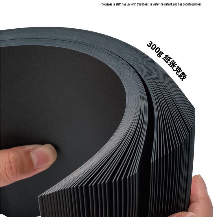 Extra Thick Black/Kraft Cardstock 300g A4/A5 for Markers, Oil Pastels, and Highlighters
