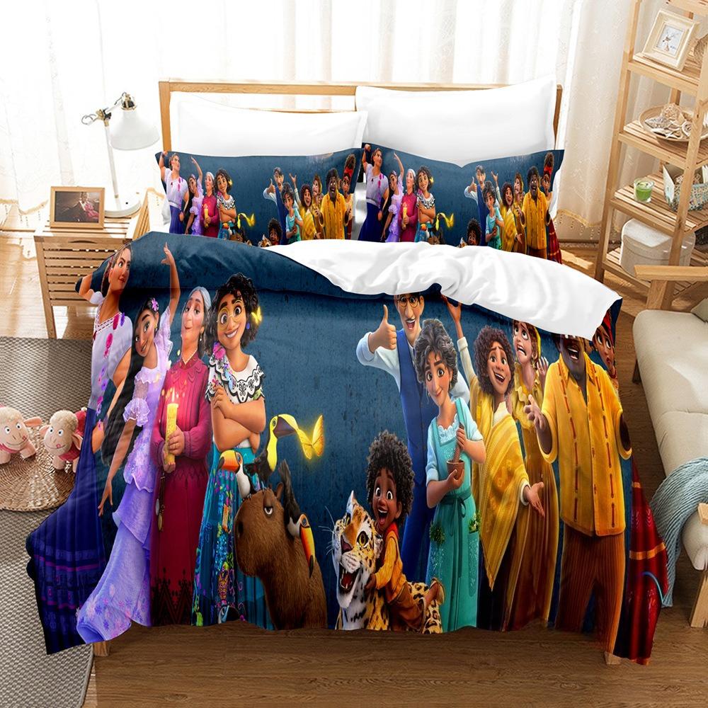 Magical Anime Girl Printed Bedding Set,1 Duvet Cover and 1/2*Pillowcase 2pcs, Without Core, Suitable for Bedrooms or Guest Rooms