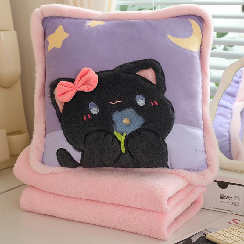 Cartoon Plush Pillow Blanket Combo Pillow with 1x1.7m Blanket