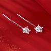 2025 New Snowflake Tassel Dangle Earrings: Light Luxury Christmas Ear Jewelry for Women