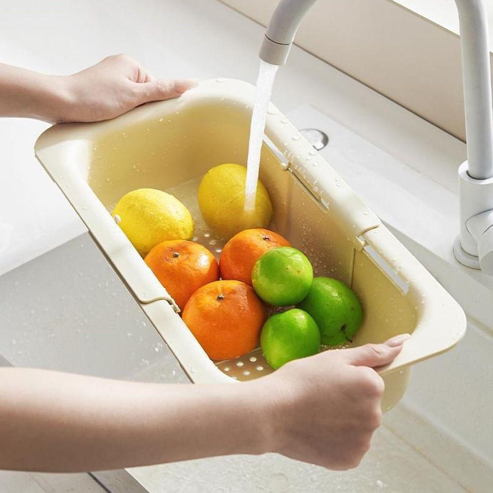 Bpa Free Vegetable Wash Basin Over The Sink Colander Strainer Drain Tray  Vegetable Washing