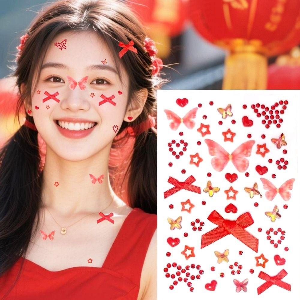 Rhinestone Face Temporary Tattoos Sparkling Face Tattoo Sticker  Enhance Atmosphere