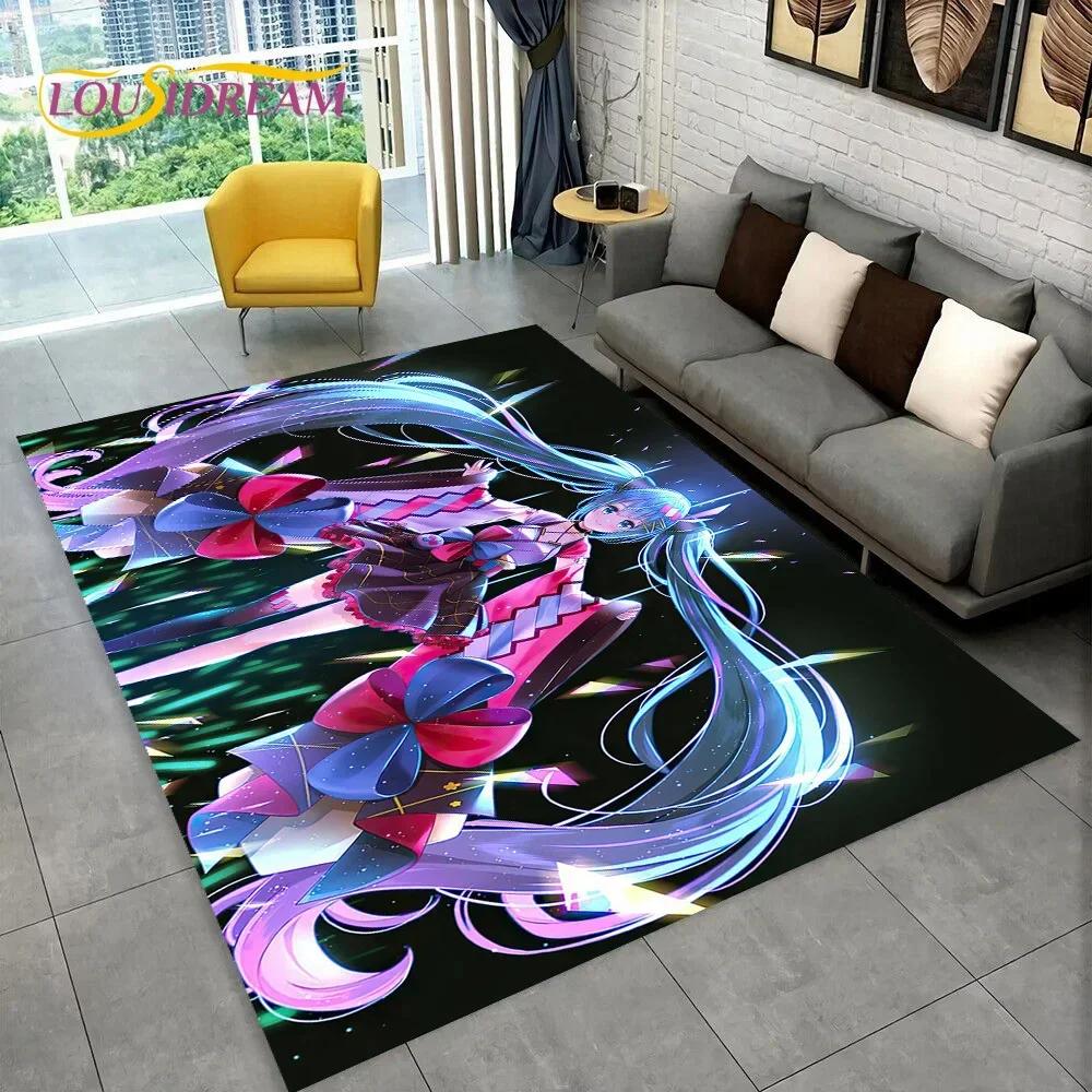 Japan Music Cartoon Characters Miku Carpet Rug for Home Living Room Bedroom Sofa Doormat Decor,kids Area Rug Non-slip Floor Mat
