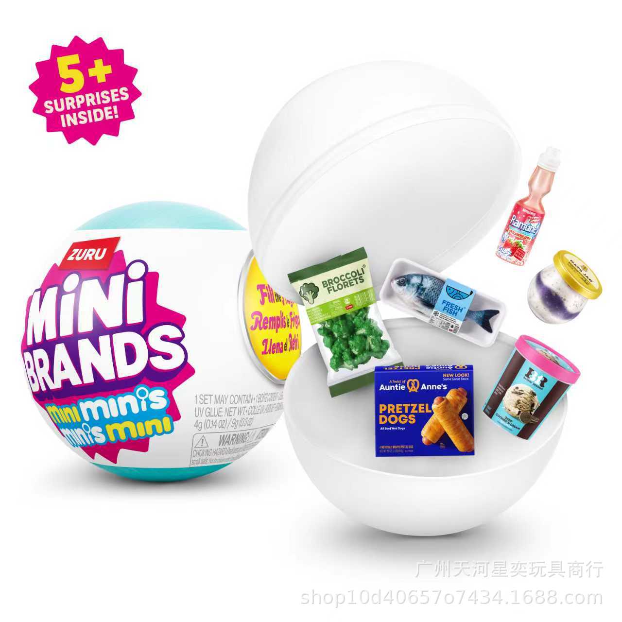 ZURU Mini Brands Мини-Мини Реалистичный Миниатюрный Холодильник Еда Реплика Коллекционные Игрушки Игра в Притворство Набор Сюрприз-Капсул Для Девочек 1pc