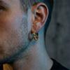 Copper Hip Hop Circle Earrings Silver Punk Earrings Unisex Skull Hoop Earrings  Everyday Wear