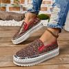 Casual large size sequined casual women's shoes autumn new comfortable platform European and American style single shoes women
