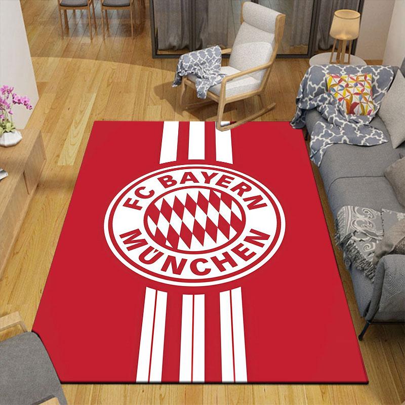 FCB Flanell Bedruckter Teppich, Heimsofa-Dekoration für Wohnzimmer & Schlafzimmer, Rutschfeste Spiel-Flanell-Bodenmatte für Spielzimmer