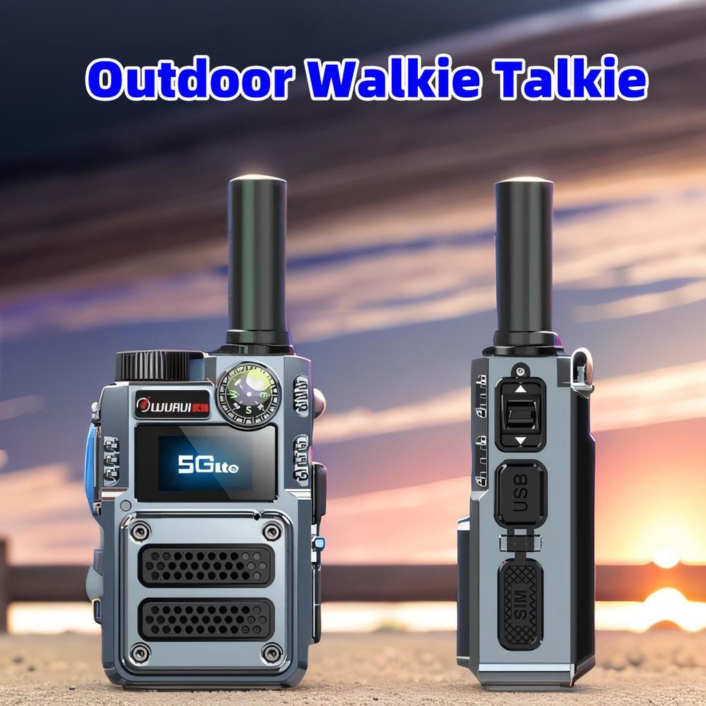 Globales 4G-Walkie-Talkie, öffentliches Außennetz mit Infrarot-Laserkompass, Zweiwege-Taschenlampe, globaler 6800-mAh-Akku für den Außenbereich