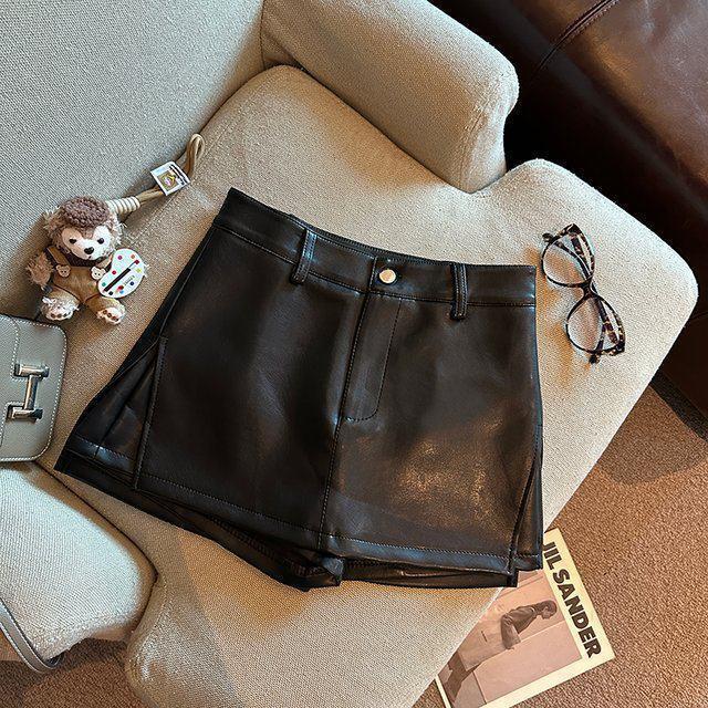 

2025 Autumn/Winter Chic Slimming Bodycon PU Leather Skirt Pants XL 58-64kg