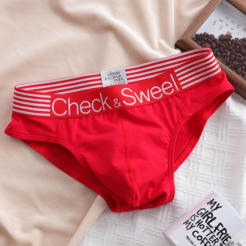 

Мужские дышащие боксеры-слипы из чистого хлопка - Удобные и модные XL (for 105-125 jin) красный