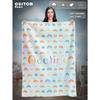 1 Piece Of Personalized Name Custom Blanket Cartoon Cute Icon Flannel Blanket Comfortable Soft And Warm Suitable For All Ages