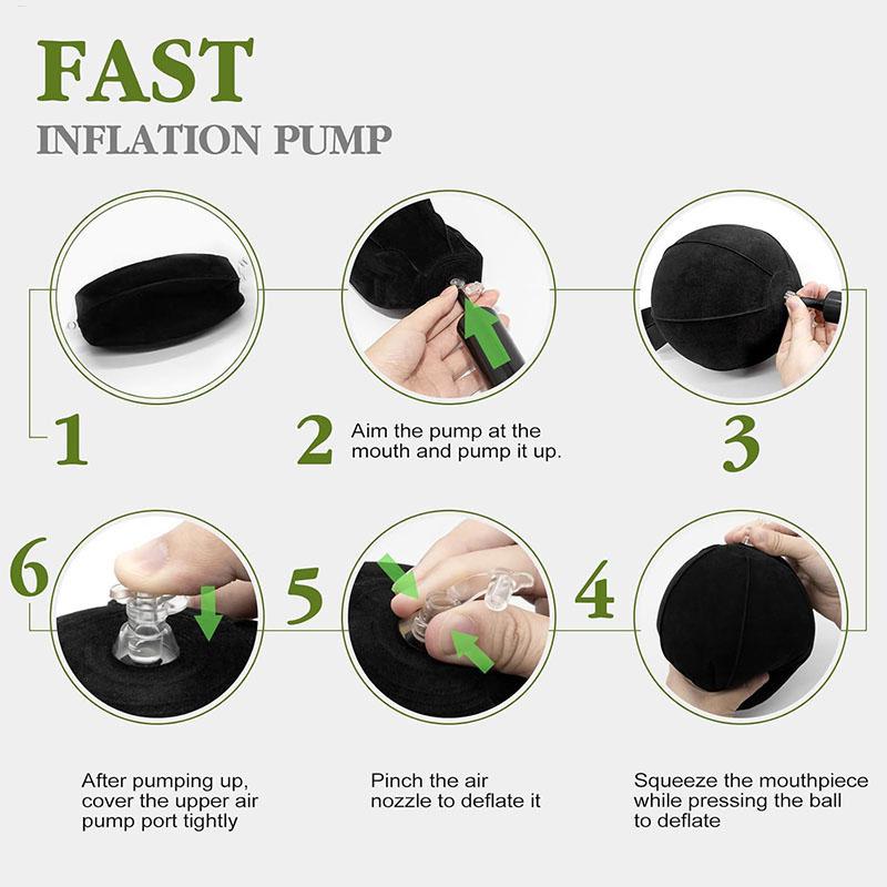 Golf Swing Trainer with Inflatable Practice Ball & Adjustable Rope, Indoor Outdoor Swing Corrector Aid for Beginners, Golfer