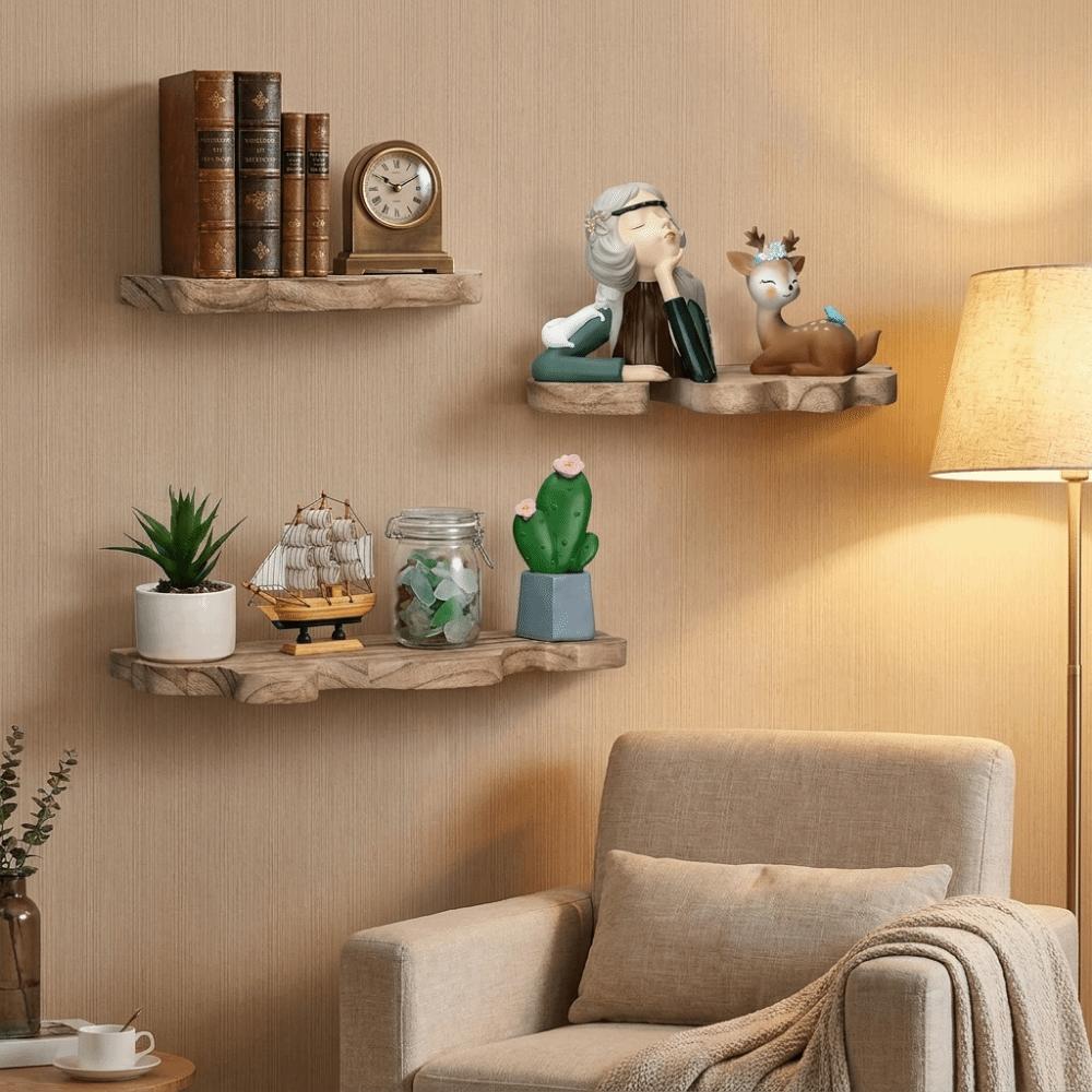 Wall Mounted Cloud Shaped Wall Display Shelves Wooden Plant Stand Wall Shelf  for Living Room