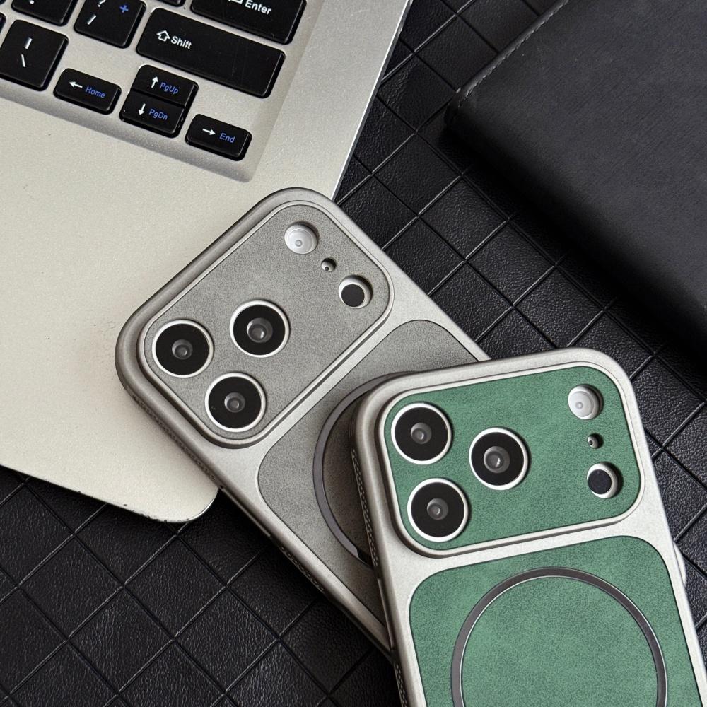Matte Suede Leather Magnetic For Magsafe Case For iPhone 13 14 15 16 17 Pro Max Heat Dissipating Bumper Shockproof Soft Cover