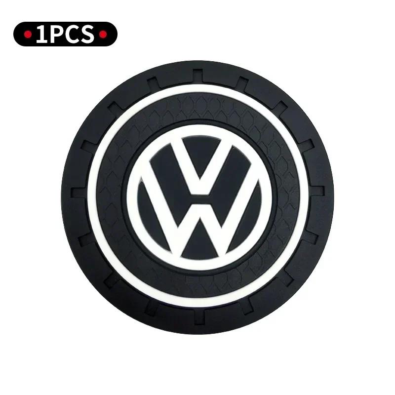 

2026 Hot For Volkswagen VW 1/2Pcs Car Water Cup Slot Non-Slip Mat Water Cup Bottle Holder Mat For Volkswagen VW Golf Polo Tiguan