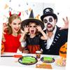 KOMBIUDA 50 Pieces Halloween Party Plates, Halloween Cups and Dishes, Halloween Paper Plates, Cake Plates, Paper Dessert Table Settings