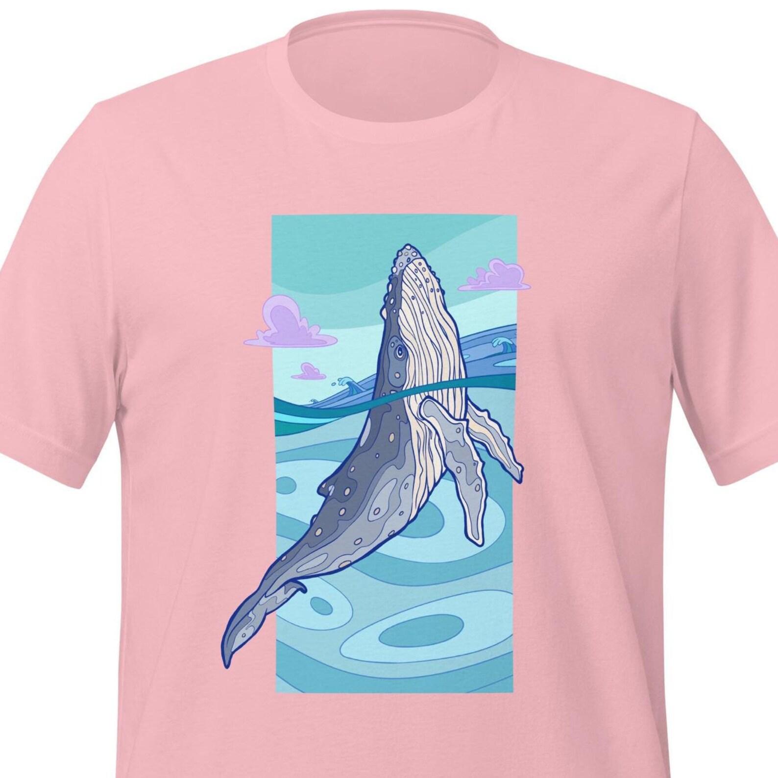 Humpback Whale Shirt, Ocean Beach Graphic Tee 3XL