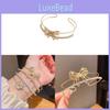 Vintage Zircon Butterfly Bow Layered Cuff Bracelet For Fashionable Women