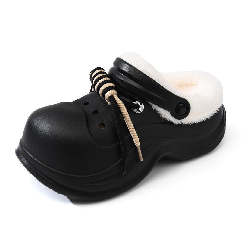 Fleece cotton shoes women's winter household warm non-slip slippers plush thickened wear-resistant non-smelly feet dirt-resistant external