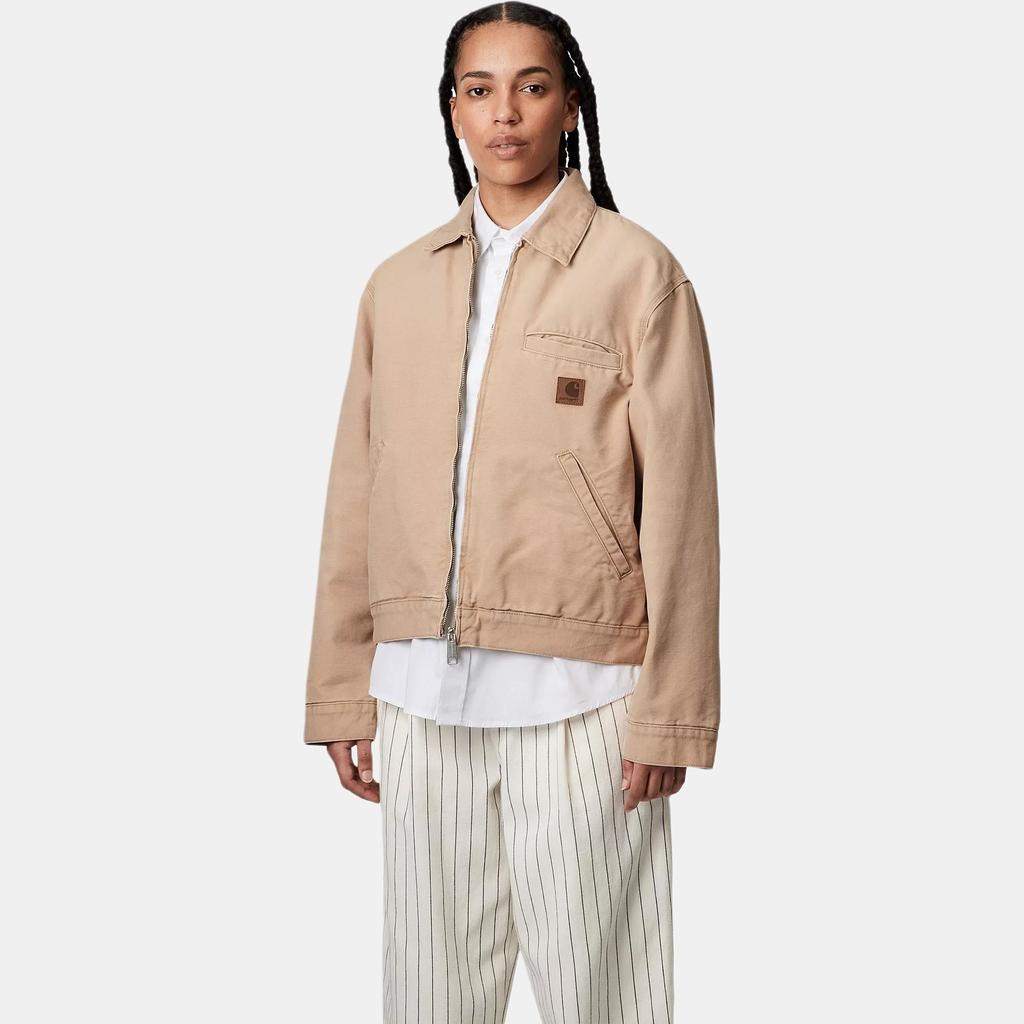 Carhartt WIP Fw24 W Dayton Jacket Triple Stitched Square Label Zipper Long Sleeve Collar Jacket Women jackets Peanut I034320-07E-4O